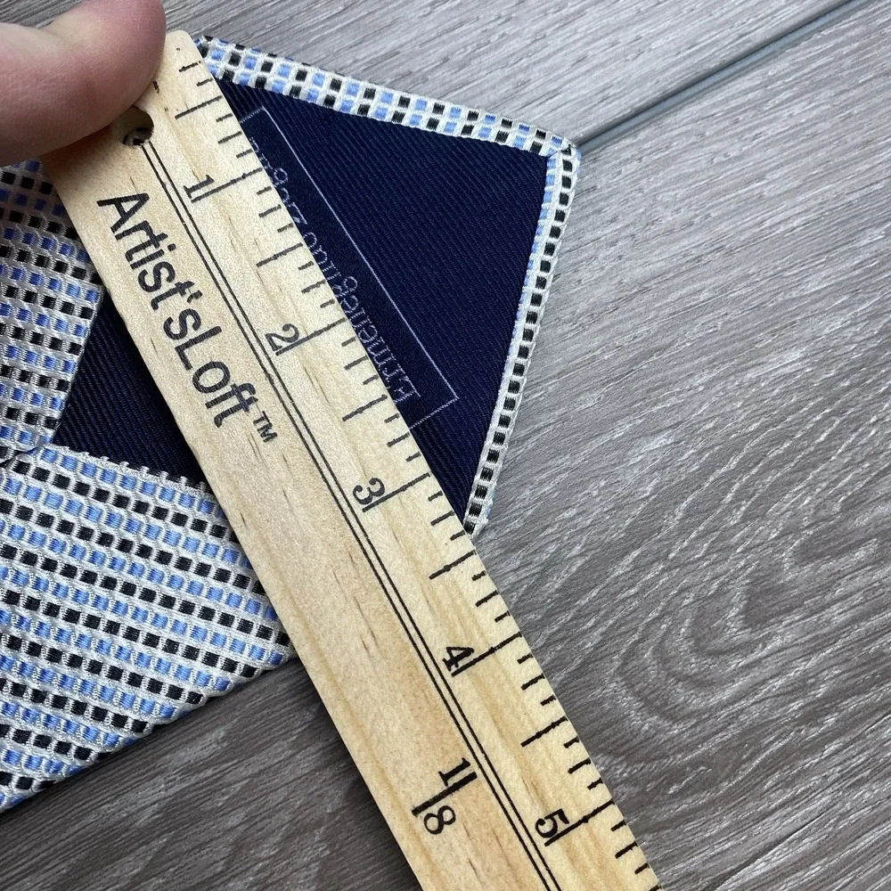 Ermenegildo Zegna Men's 100% Silk Neck Tie Blue Black‎ Beige Squares